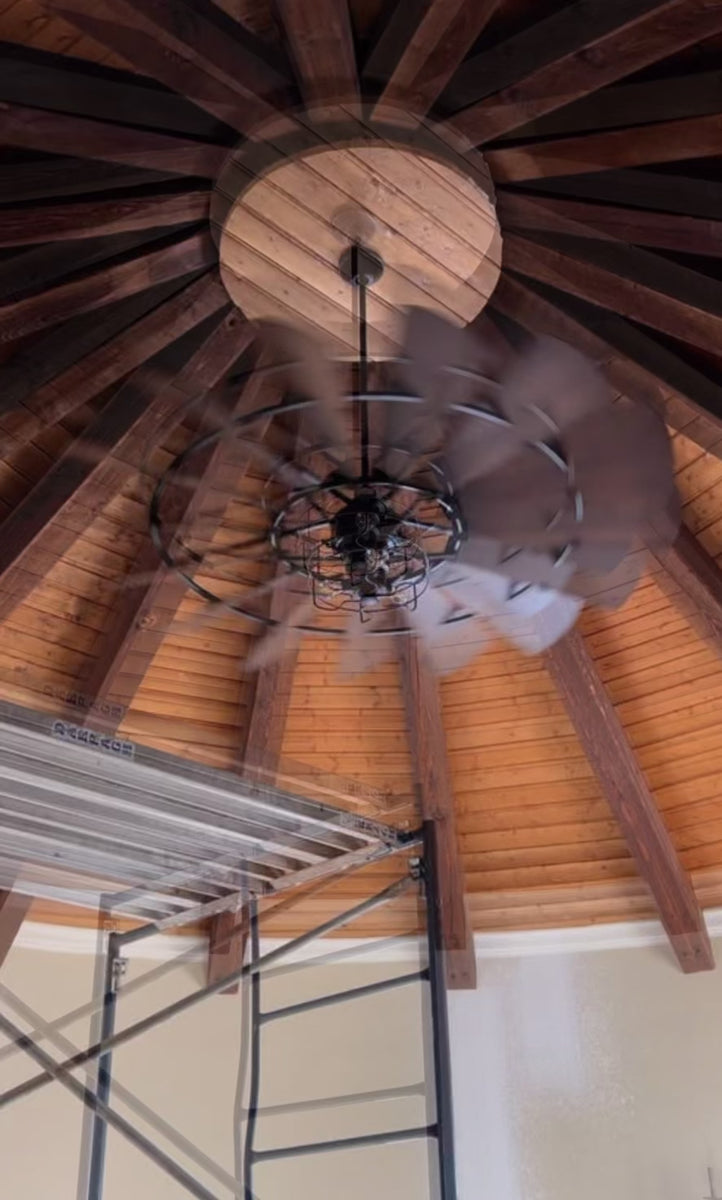 Quorum 96015-86 Windmill Indoor Ceiling Fan Oiled Bronze 15Blade Indus ...
