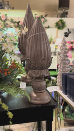 Load and play video in Gallery viewer, Bronze Tan Artichoke Set of 2 Resin Finials
