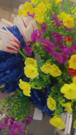 Load and play video in Gallery viewer, Red Morning Glory Bush Artificial Flowers
