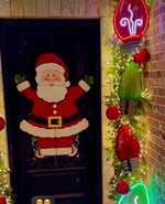 Load and play video in Gallery viewer, Christmas Neon Green Bulb Metal Stake Outdoor or Indoor
