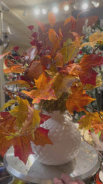 Load and play video in Gallery viewer, Fall Stems Arrangement in White Bubble Vase
