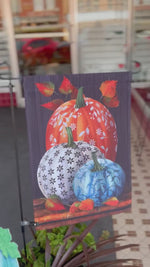 Load and play video in Gallery viewer, Fall Pumpkin Flag Outdoor Orange, Blue, White
