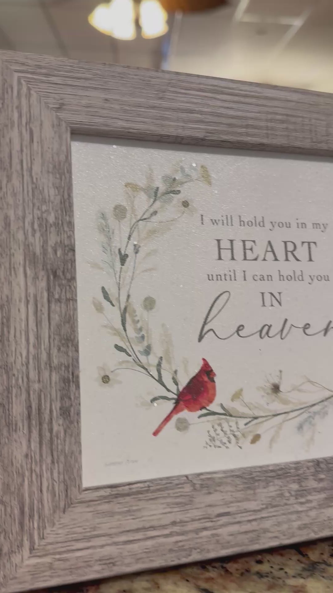 I Will You Hold You In My Heart Until I Can Hold You In Heaven Wood Framed Shimmering Picture