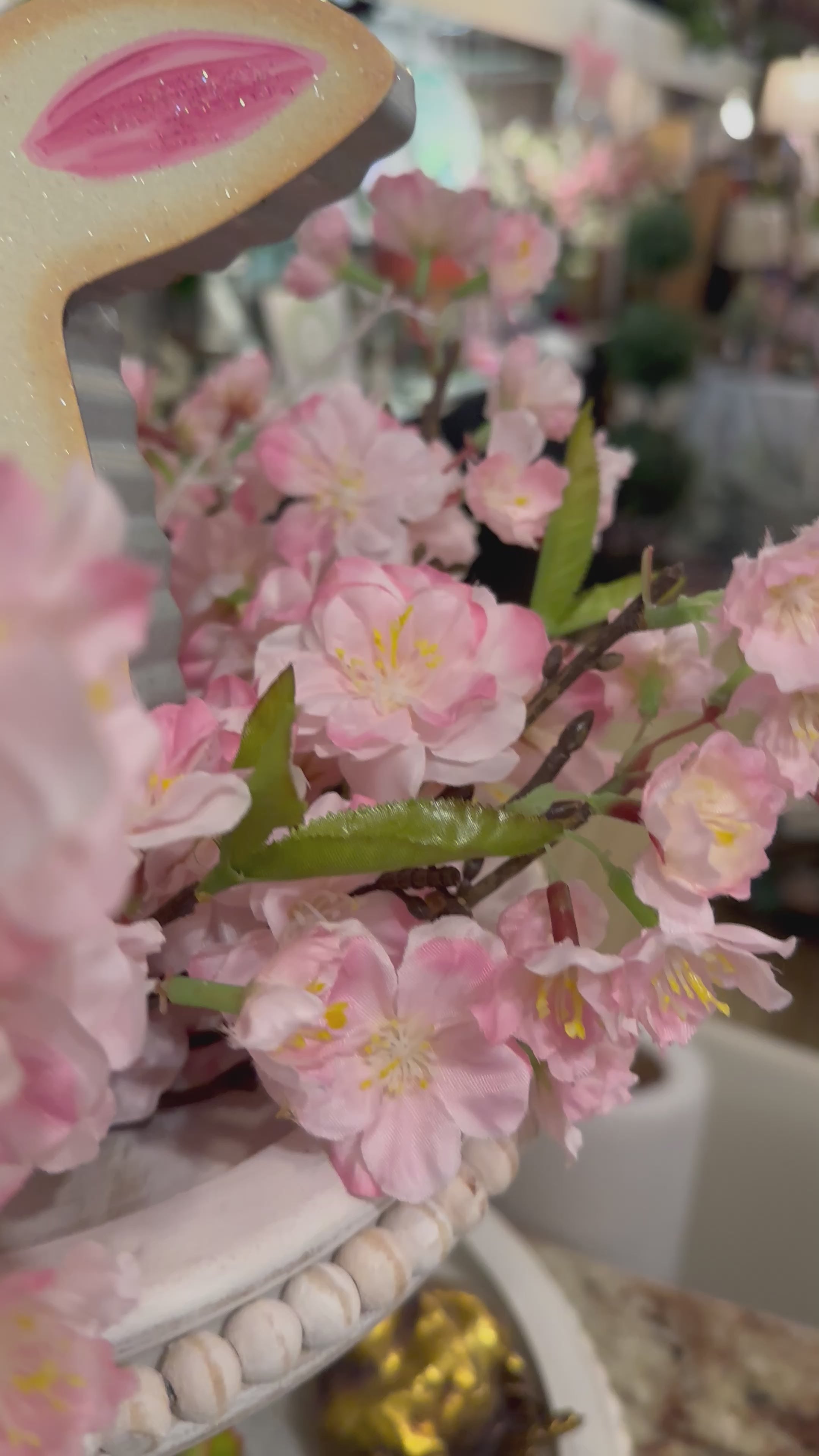 Pink Cherry Blossom Candle Rings 14” dia, 4” center