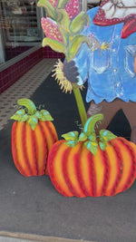 Load and play video in Gallery viewer, Large Metal Scarecrow with Easel Fall Harvest Porch &amp; Garden Decor
