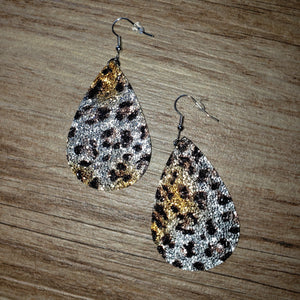 Silver & Gold Leopard Earrings