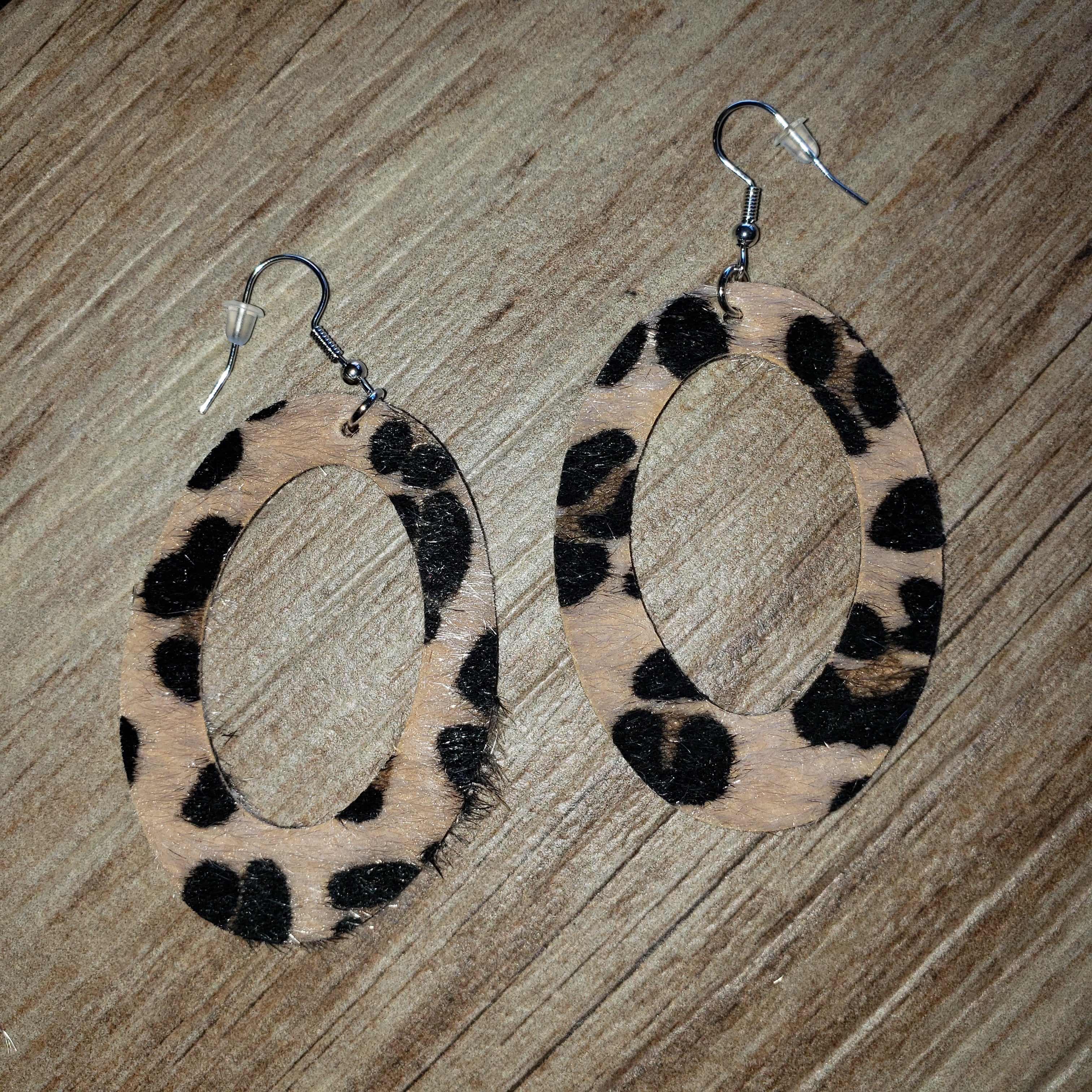 Tan Leopard Earrings