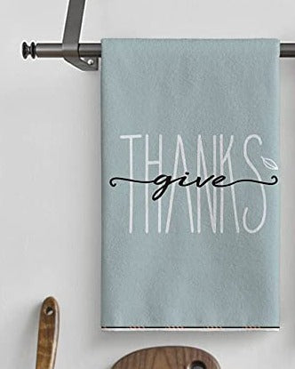 "Give Thanks” Light Blue Hand Towel