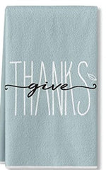 Load image into Gallery viewer, &quot;Give Thanks” Light Blue Hand Towel
