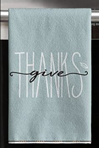 "Give Thanks” Light Blue Hand Towel