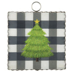 Load image into Gallery viewer, Christmas Tree w/ Buffalo Check in Black and White Mini Print
