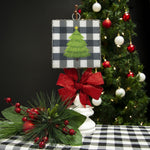 Load image into Gallery viewer, Christmas Tree w/ Buffalo Check in Black and White Mini Print
