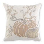 Load image into Gallery viewer, Light Taupe, White and Gray Pumpkin Pillow
