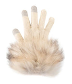 Load image into Gallery viewer, Taupe Fox Faux Fur Cream Tech Gloves
