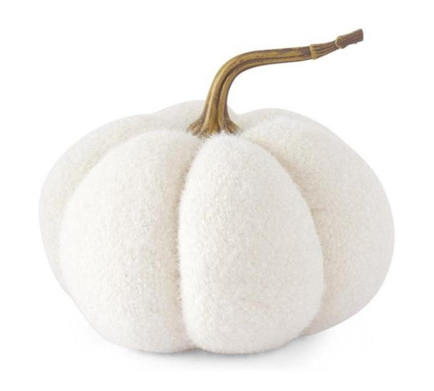 White Plush Fabric Pumpkin