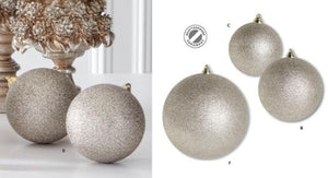 7.5" Champagne Glittered Ornament