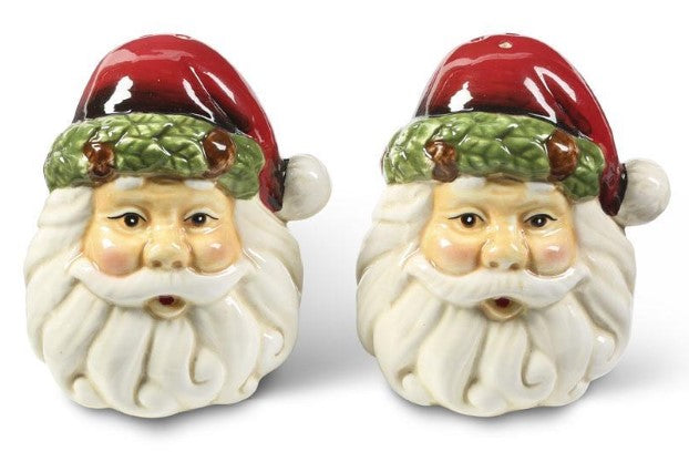 Set of Santa Face Cookie Jar and Salt & Pepper Shakers