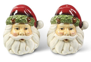 Set of Santa Face Cookie Jar and Salt & Pepper Shakers