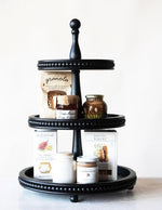 Load image into Gallery viewer, Farmhouse Black Wood 3-Tiered Tray
