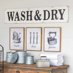 Load image into Gallery viewer, Wash and Dry Metal Distressed White Sign
