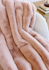 NEW! Blush Posh Faux Fur Throw