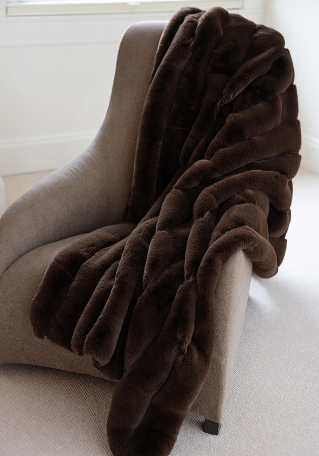 Chocolate Posh Faux Fur Throw