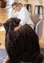 Load image into Gallery viewer, Chocolate Posh Faux Fur Throw
