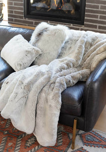 NEW! Sterling Mink Faux Fur Throw