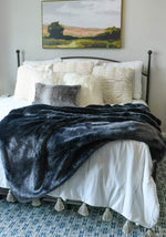 Load image into Gallery viewer, NEW! Graphite Mink Faux Fur Throw 60”x72”
