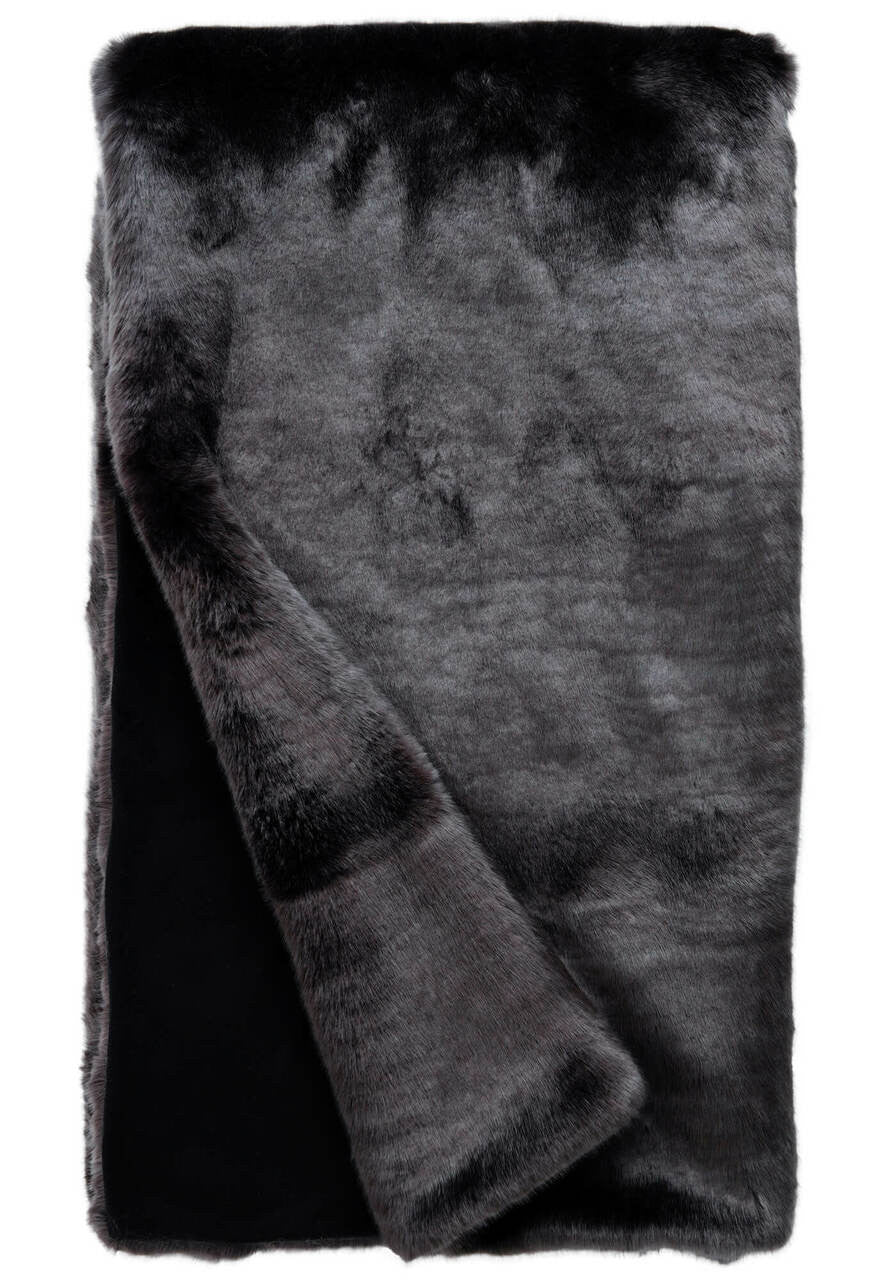 NEW! Graphite Mink Faux Fur Throw 60”x72”