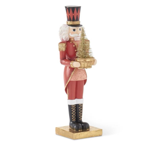 Red, Gold, & Black Nutcracker w/ LED Tree