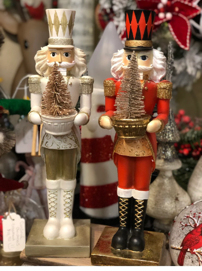 Red, Gold, & Black Nutcracker w/ LED Tree