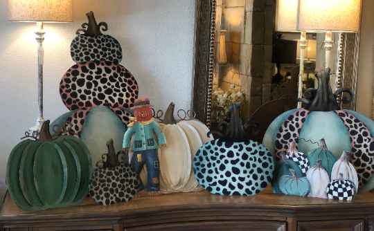 Products :: Fall Porch Decor, Cheetah Turquoise Pumpkin, Leopard Decor, Animal  Print Decor, Autumn Leaves, Teal and Orange Welcome, Blue Teal Decor