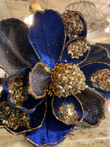 Glam Blue Navy Sequin Velvet Magnolia