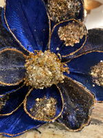 Load image into Gallery viewer, Glam Blue Navy Sequin Velvet Magnolia
