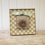 Load image into Gallery viewer, Putty &amp; White Checkered Pattern Display Stand for Mini Prints
