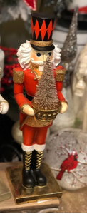 Red, Gold, & Black Nutcracker w/ LED Tree