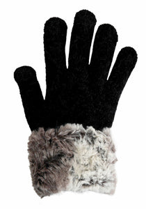 Black Rabbit Faux Fur Tech Gloves