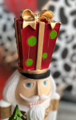 Load image into Gallery viewer, Nutcracker in White Maroon Dark Green and Gold
