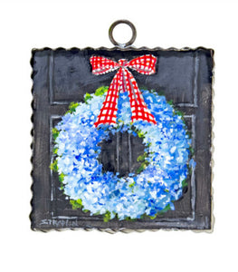 Americana: Blue Wreath and Patriotic Bow Mini Print