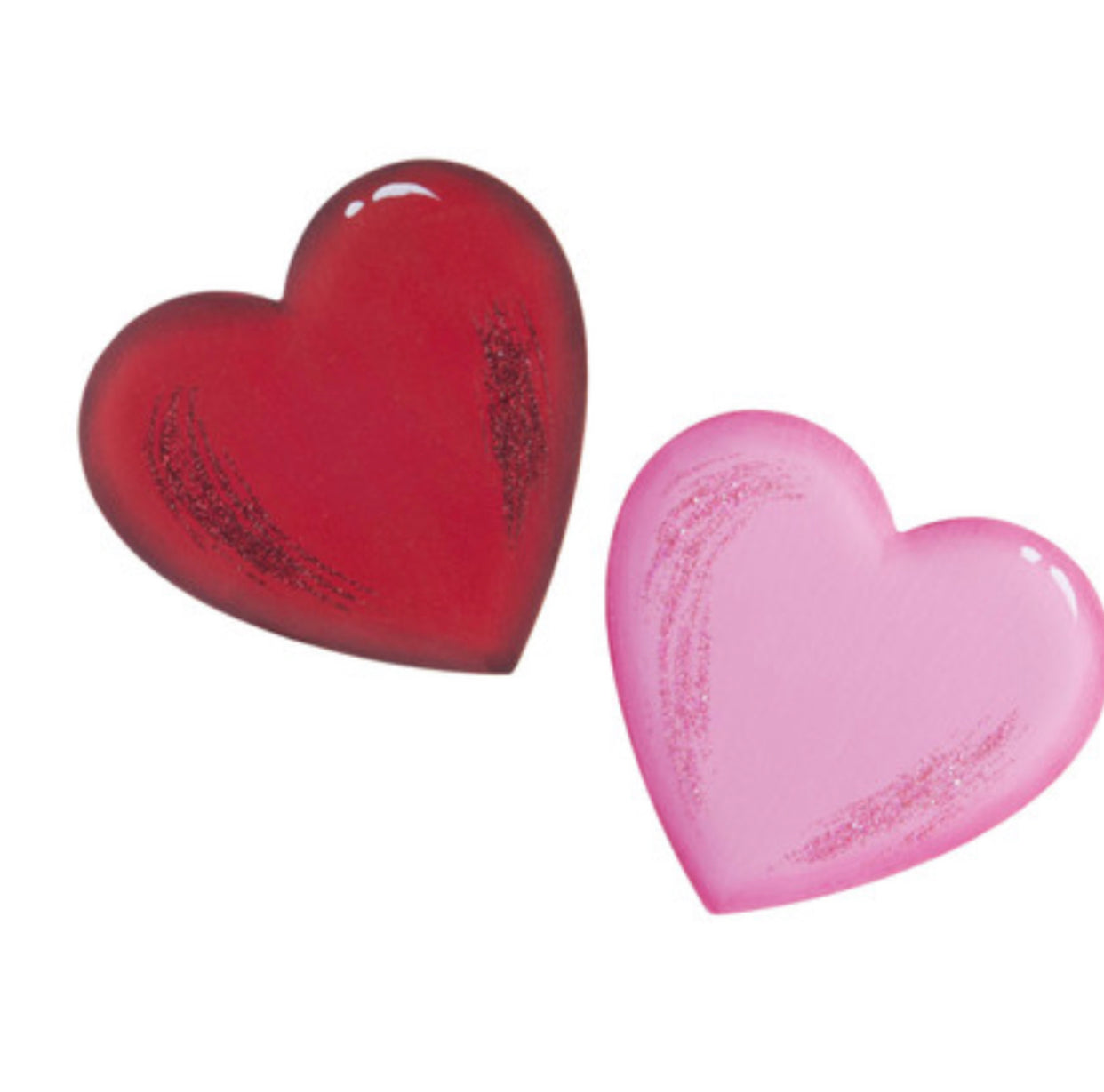 Set of 2 Red & Pink HEARTS Magnets