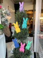 Load image into Gallery viewer, Set of 6 Glittered Peep Bunnies Yellow, Pink, Aqua, Purple, Blue, Green
