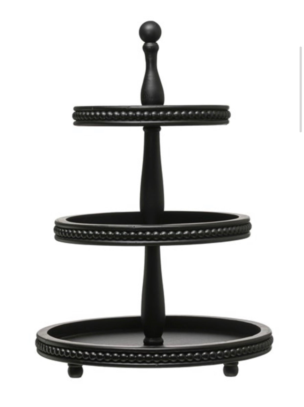 Farmhouse Black Wood 3-Tiered Tray