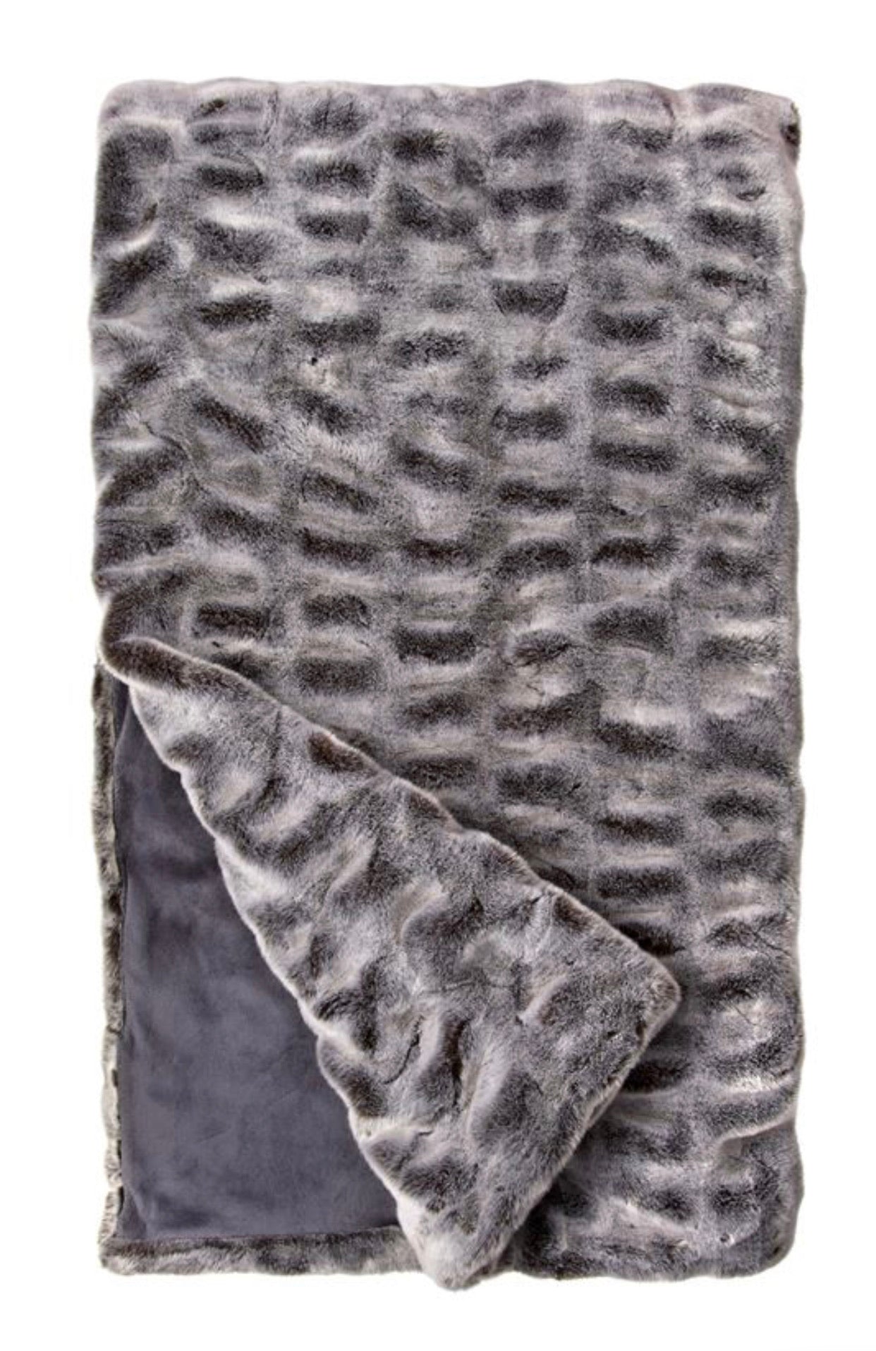 Couture Grey Mink Faux Fur Throw 60”x72”