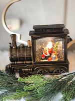 Load image into Gallery viewer, Santa Clause in Bronze Train Snow Globe LED
