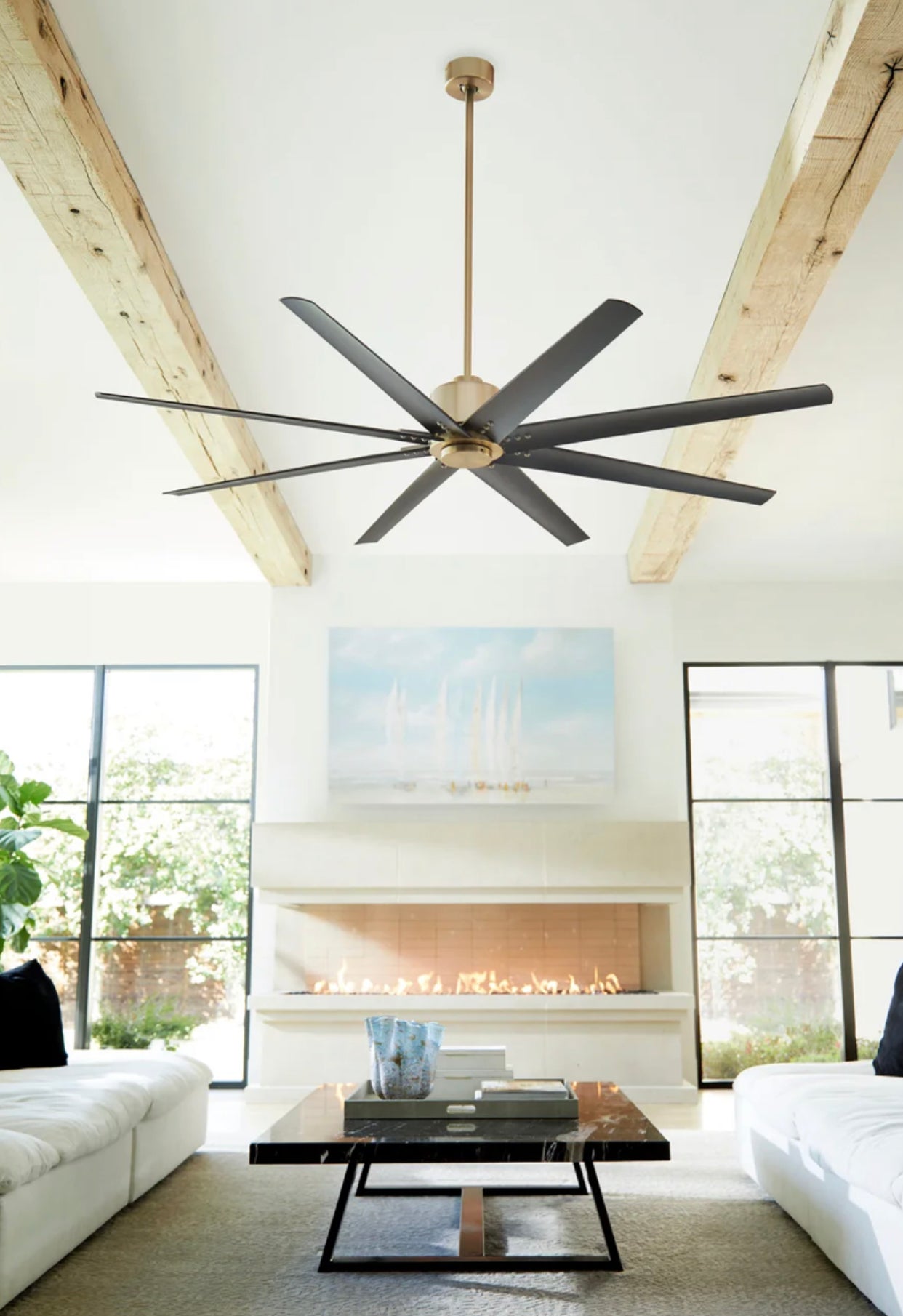 Aged Brass Fleet Fan - 72” DAMP Rated Fan