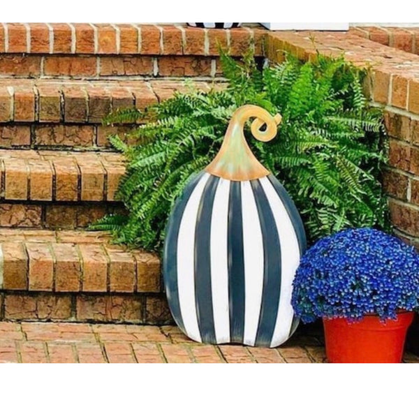 Pumpkin Garden Style Striped Doormat Classic Black White - Temu