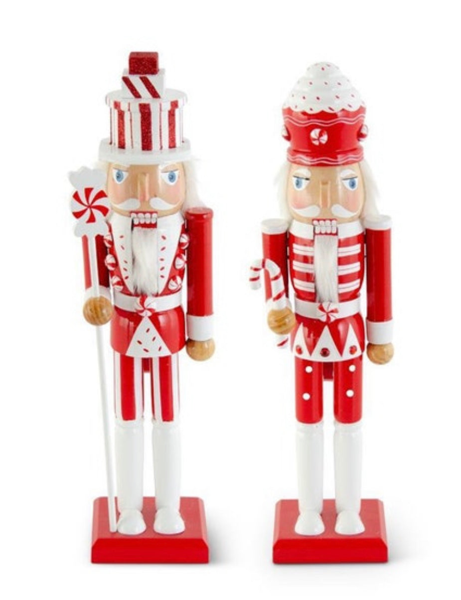 Set of 2 Nutcrackers Red & White