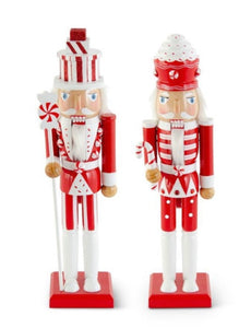 Set of 2 Nutcrackers Red & White