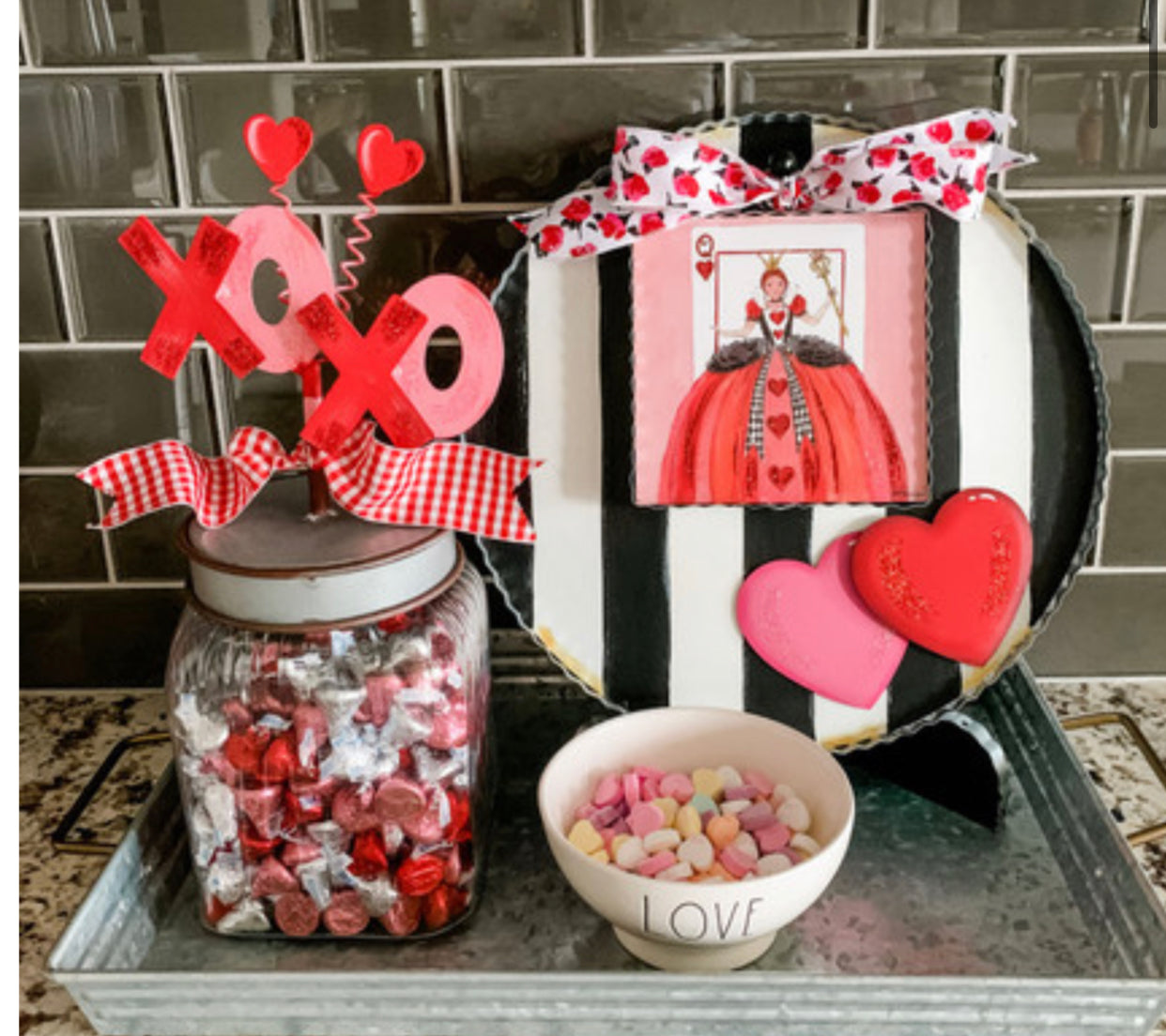 Set of 2 Red & Pink HEARTS Magnets